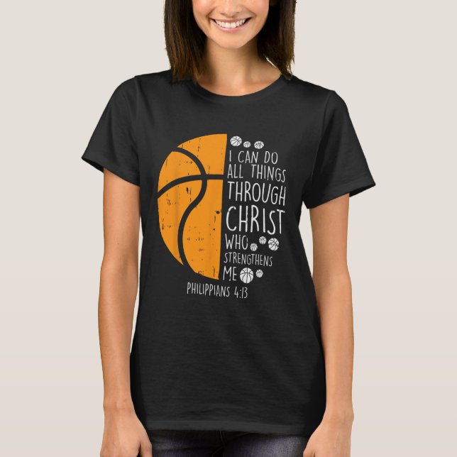 Camiseta El básquetbol puede hacer cosas Biblia Verso Dios  (Anverso)