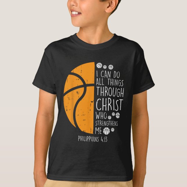 Camiseta El básquetbol puede hacer cosas Biblia Verso Dios  (Anverso)