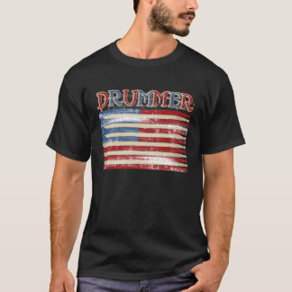 Camiseta El batería apenado de la bandera de los E.E.U.U.