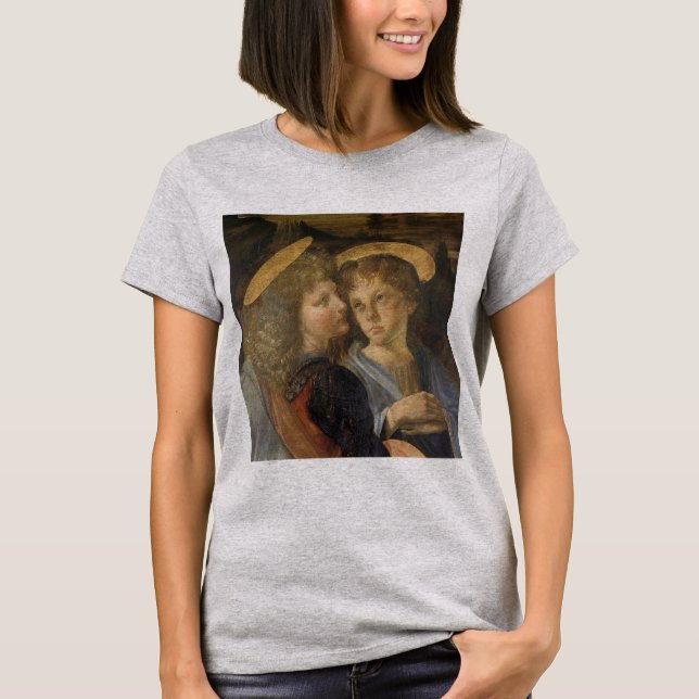 Camiseta El bautismo de los ángeles de Cristo de Leonardo d (Anverso)