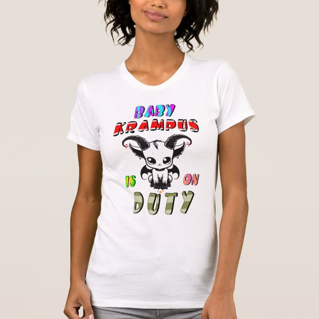 Camiseta El Bebé Krampus Está De Servicio (Anverso)