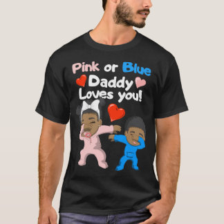Camiseta El Bebé Negro Rosa O Papi Azul Te Ama