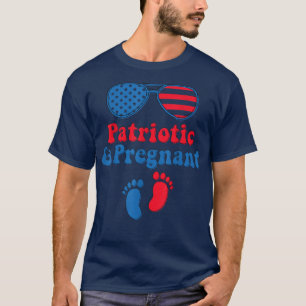 Camiseta El bebé patriótico y preñado revelan el embarazo A