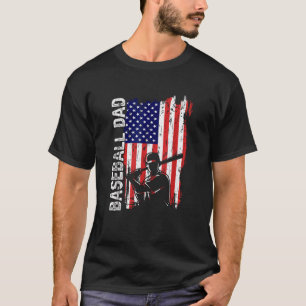 Camiseta El Béisbol DAD Bandera Estadounidense Patriota 4 D