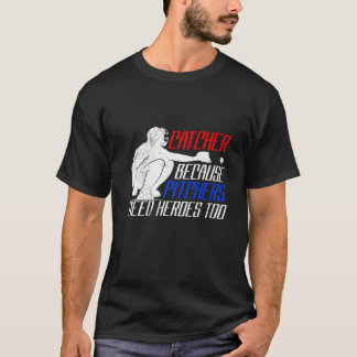 Camiseta El béisbol de Catcher dice béisbol