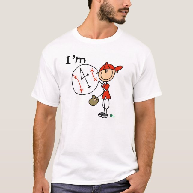 Camiseta El béisbol del muchacho soy 4 (Anverso)