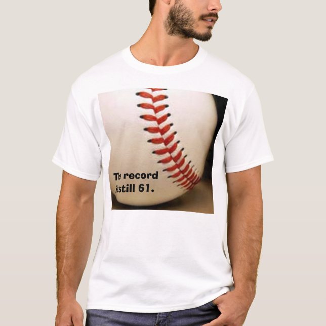 Camiseta el béisbol, el expediente sigue siendo 61. (Anverso)