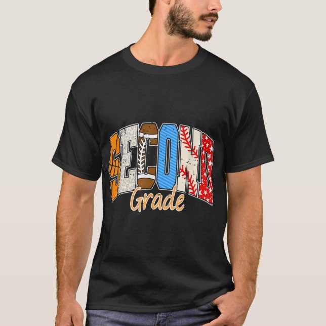 Camiseta El Béisbol El Fútbol Vuelve A La Escuela Segunda (Anverso)