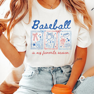 Camiseta El béisbol es mi estación favorita Coquette