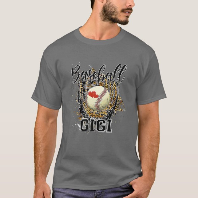 Camiseta El béisbol Gigi Leopard Béisbol Ama a la Madre Fam (Anverso)