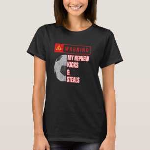 Camiseta El béisbol gracioso advierte que mi sobrino patea