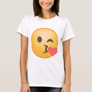 Camiseta El besarse guiñando emoji