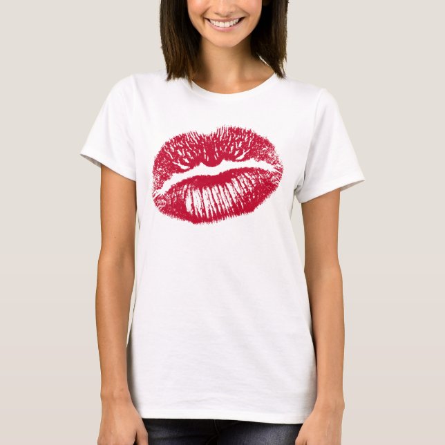Camiseta El beso, los labios rojos (Anverso)