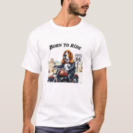 Camiseta El Biker Del Hound Basset Nacido Para Viajar