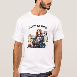 Camiseta El Biker Del Hound Basset Nacido Para Viajar