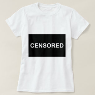 Camiseta El blanco censurado palabra pone letras al fondo