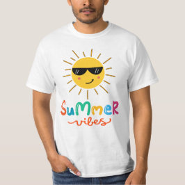 Camiseta El blanco de los hombres del sol en las vibracione