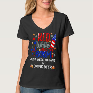 Camiseta El blanco rojo de los Estados Unidos y el boom est