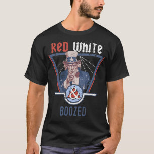 Camiseta El blanco rojo emborrachó consumición divertida 