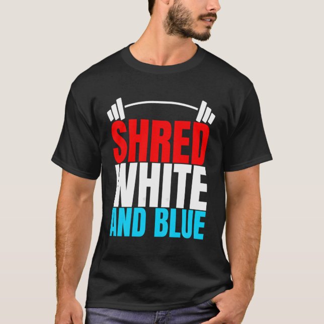 Camiseta El Blanco Rojo Y El Azul Es Un Ejercicio De Halter (Anverso)