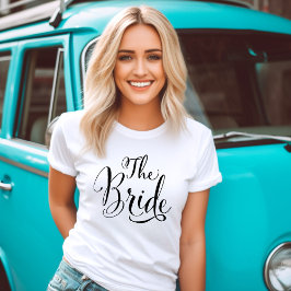 Camiseta El Boda personalizado del guión negro de la novia