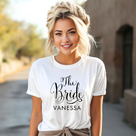 Camiseta El Boda personalizado del guión negro de la novia