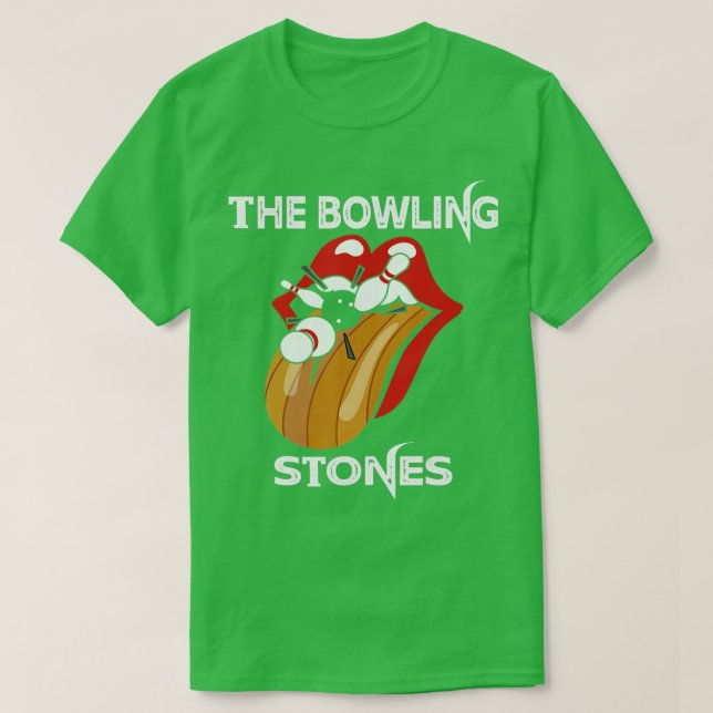Camiseta El boliche Stones Funny American Strikes Bowkes (Diseño del anverso)