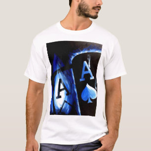 Camiseta El bolsillo de la llama azul del arte del póker