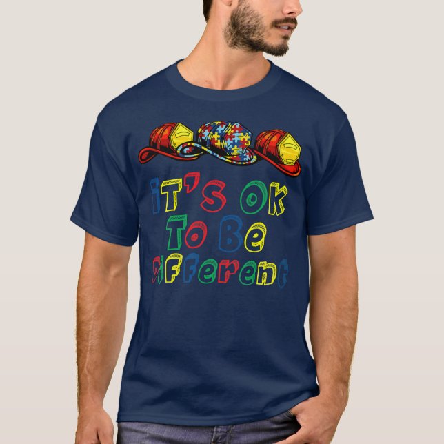 Camiseta El bombero Casco Autismo Concienciación Niños Auti (Anverso)