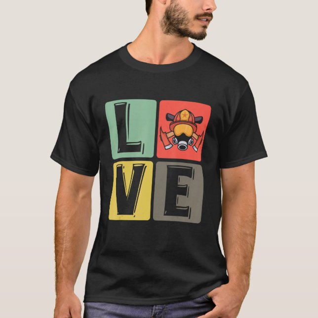 Camiseta El bombero del departamento de bomberos del amor (Anverso)