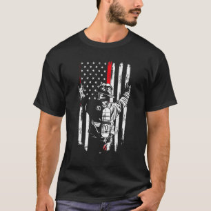 Camiseta El bombero delgado de la línea roja Estados Unidos