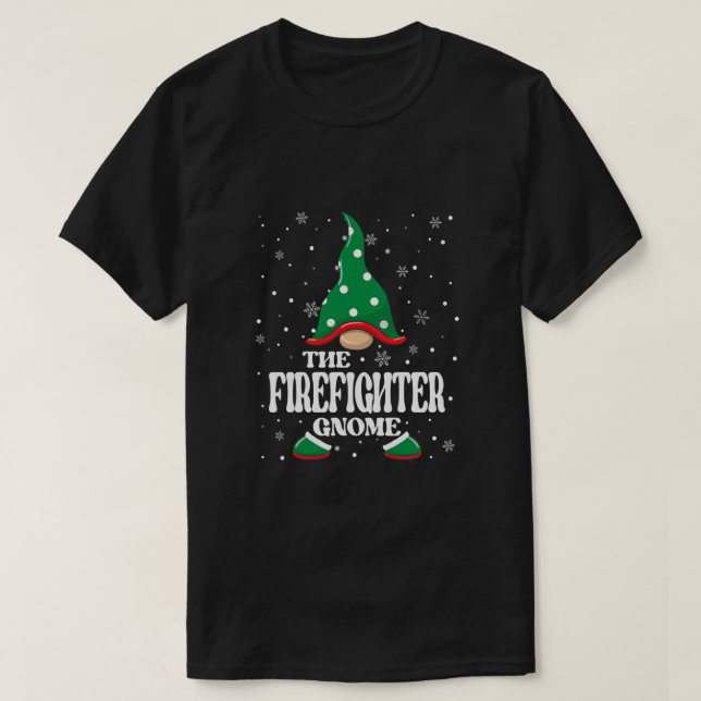 Camiseta El bombero Gnome Navidades Pajama Matching Fa (Diseño del anverso)