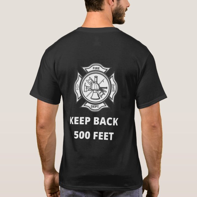 Camiseta El bombero mantiene el regalo de TShirt de 150 met (Reverso)