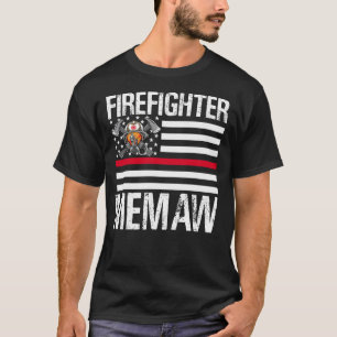 Camiseta El bombero MEMAW apoya la delgada línea roja de la