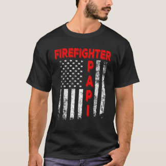 Camiseta El bombero Papi America Bandera Día del Padre Vint