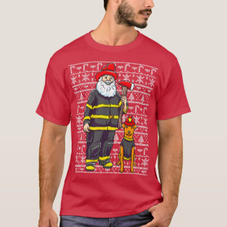Camiseta El bombero Santa Claus engaña a los Navidades