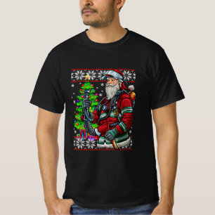 Camiseta El bombero Santa Claus Fireman disfrazado fea