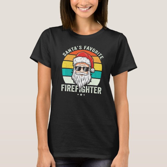 Camiseta El bombero voluntario favorito de Santa Claus es g (Anverso)