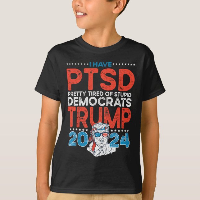 Camiseta El Bonito Del Ptsd Está Cansado De Estúpidos Demóc (Anverso)
