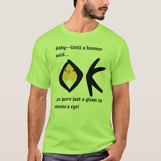 Camiseta El boomerang básico verde 'brillo en los ojos' (Anverso)