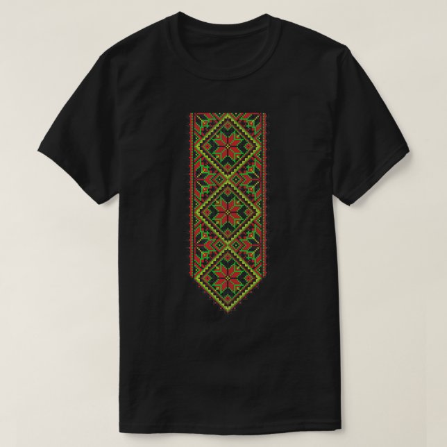 Camiseta El bordado ucraniano Vyshyvanka imprimió etnia pop (Diseño del anverso)