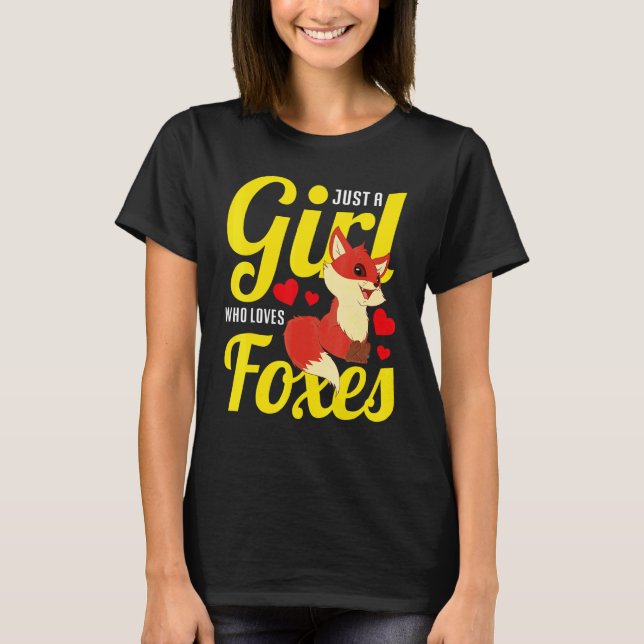 Camiseta El Bosque Animal Fox Mujeres Sólo Una Chica Que Am (Anverso)