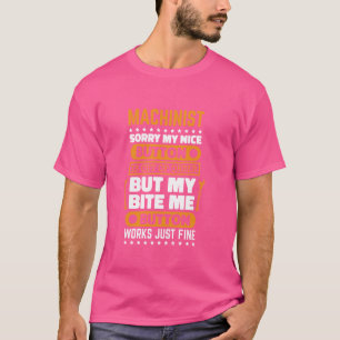 Camiseta El botón Maquinista Bite Me Funciona CNC Operator