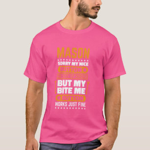Camiseta El botón Mason Bite Me Funciona con Masonería y La