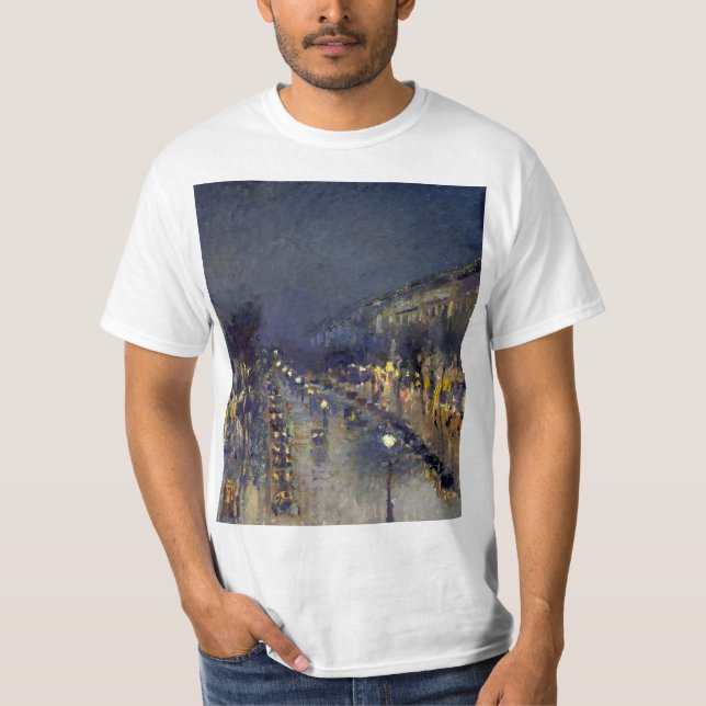 Camiseta El Boulevard Montmartre de noche Pissarro (Anverso)