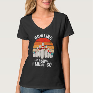 Camiseta El Bowling Retro Vintage Está Llamando Debo Ir Pre