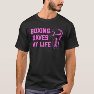 Camiseta El boxeo con guantes rosas me salva la vida