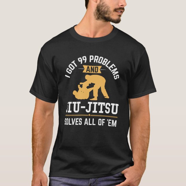 Camiseta El brasilen@o divertido Jiu-Jitsu soluciona los 99 (Anverso)