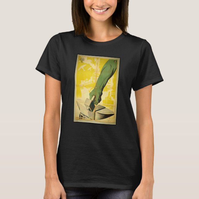 Camiseta El brazo de martillo comunista y la guerra de la i (Anverso)