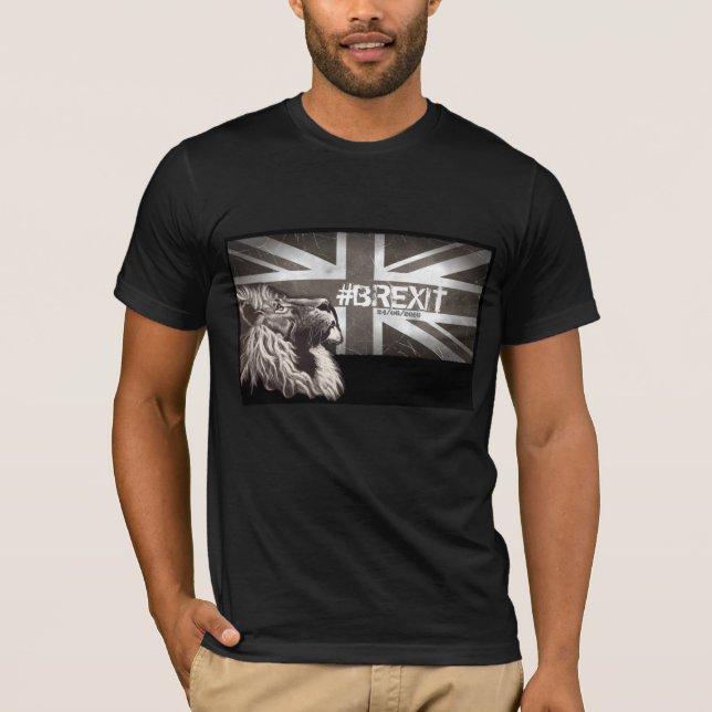 Camiseta El #Brexit orgulloso del león modifica la fecha (Anverso)